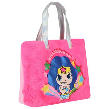 Girls Pink Wonder Woman Fur Bag