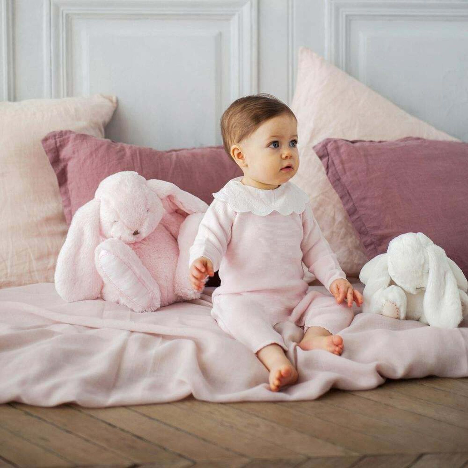 Baby Girls Pale Pink Rabbit 35CM, 1, hi-res image number null