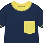 Boys Navy Blue & Yellow Rash Vest, 1, hi-res