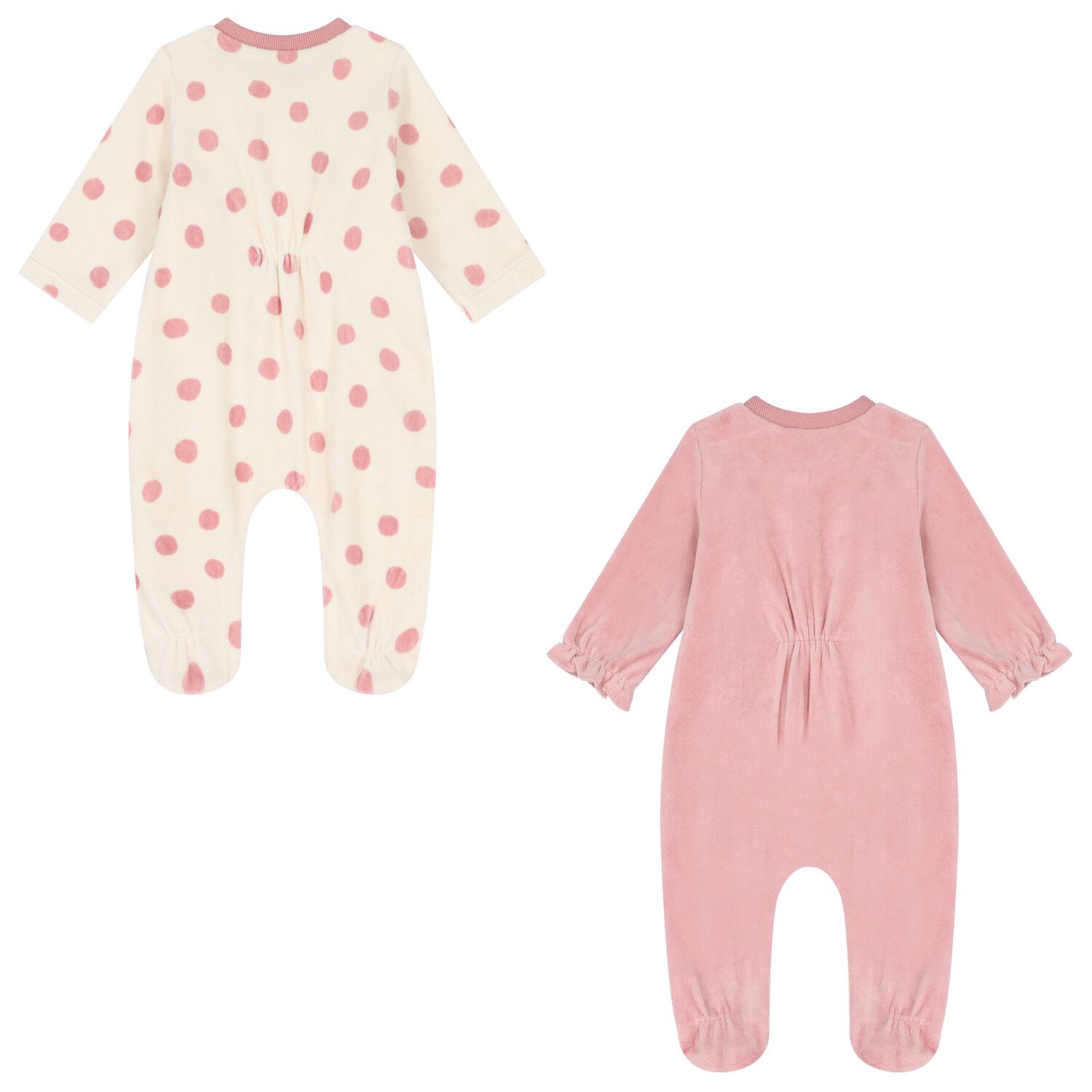 Baby Girls Ivory & Pink Babygrows ( 2-Pack ), 1, hi-res