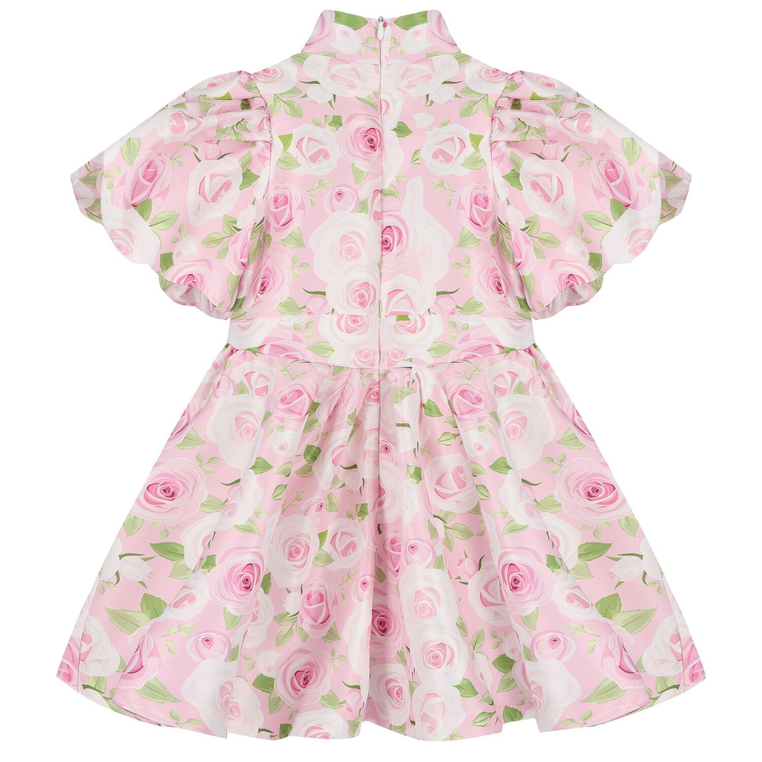 Girls Pink Rose Satin Dress, 1, hi-res image number null