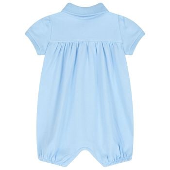 Baby Girls Blue Logo Romper