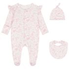 Baby Girls White & Pink Floral Babygrow Gift Set, 1, hi-res