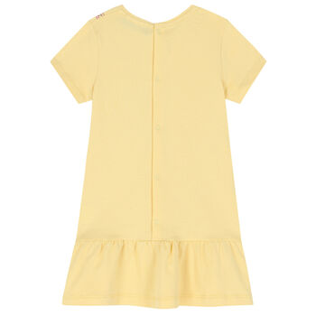 Younger Girls Yellow Bag Print Dress