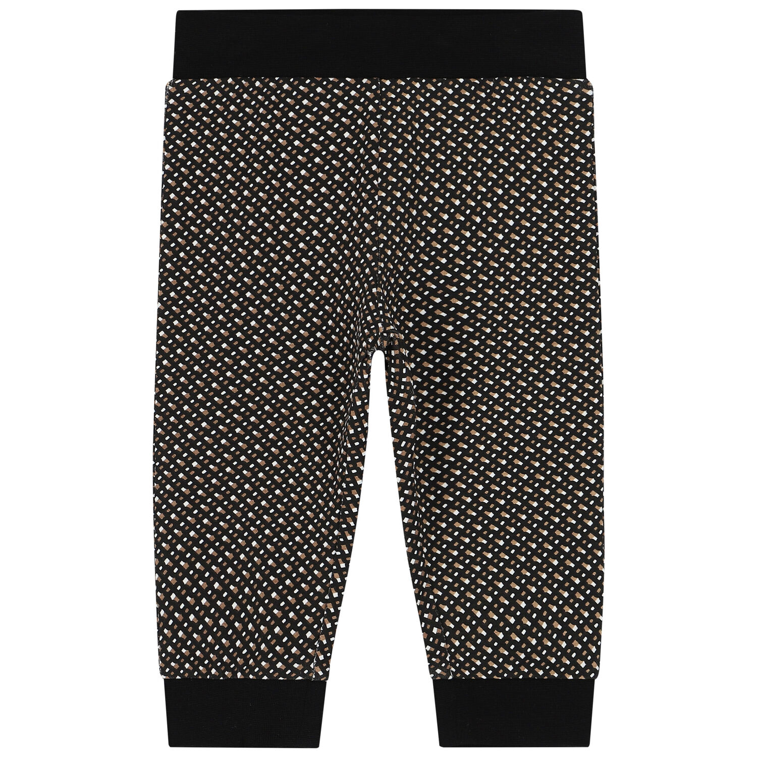 بدلة رياضية أولاد بالشعار باللون البيج والاسود, 1, hi-res