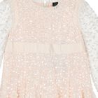 Girls Pink Dappled Sequin Embellished Dress, 1, hi-res
