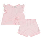 Younger Girls Pink Gingham Shorts Set, 1, hi-res