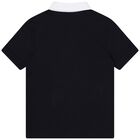 تيشيرت بولو بالشعار باللون الكحلى للأولاد, 2, hi-res