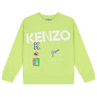 Boys Green Logo Sweatshirt, 1, hi-res