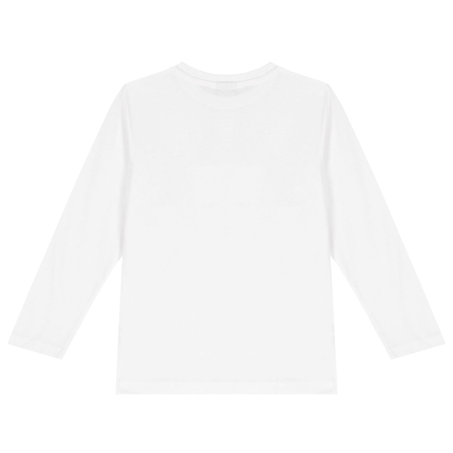 Boys White Logo Long Sleeve Top, 2, hi-res image number null