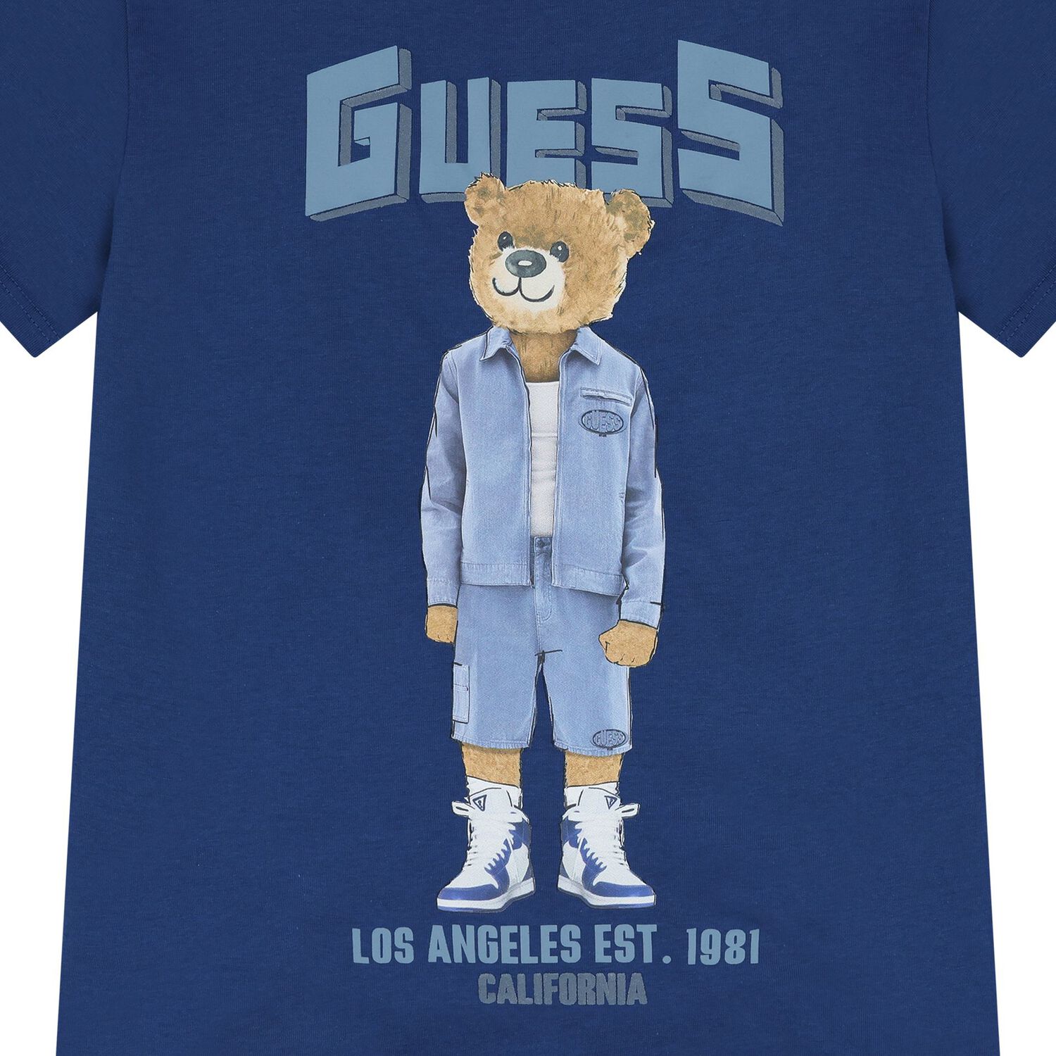Boys Blue Teddy Bear Logo T-Shirt, 3, hi-res