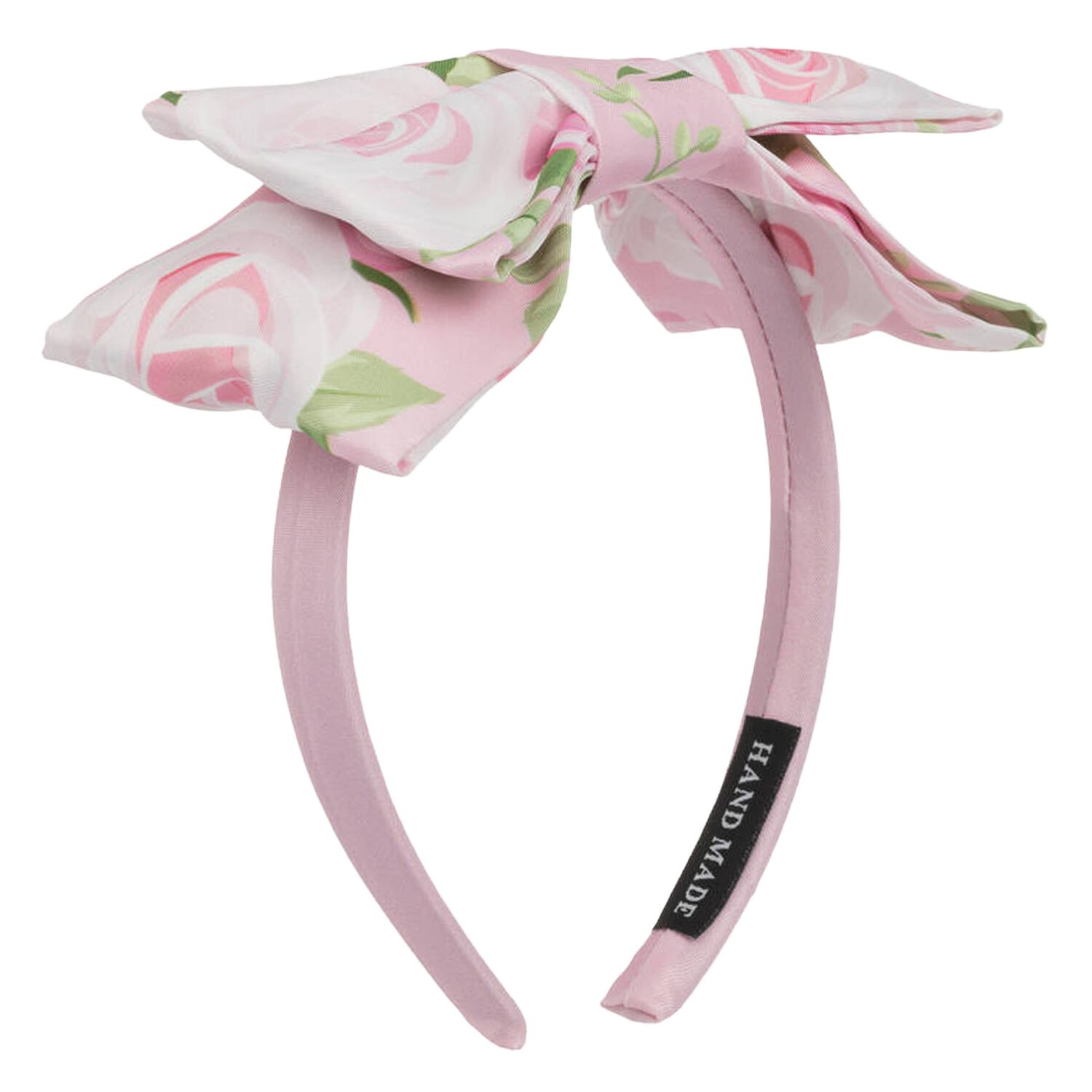 Girls Pink Floral Bow Headband, 1, hi-res image number null