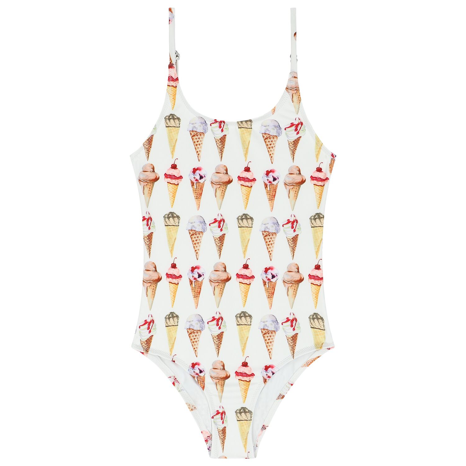 مايوة بنات بطبعة ايس كريم باللون الأبيض, 1, hi-res image number null