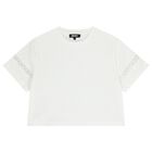 Girls White Logo T-Shirt, 1, hi-res