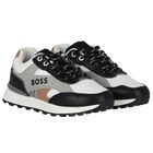 Boys Multi-Coloured Logo Trainers, 1, hi-res