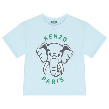 Boys Blue Elephant Logo T-Shirt