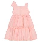 Girls Pink Bow Tiered Dress, 1, hi-res