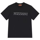 Girls Black Logo T-Shirt, 2, hi-res