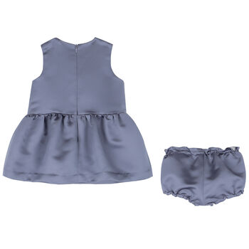 Baby Girls Blue Bow Dress Set