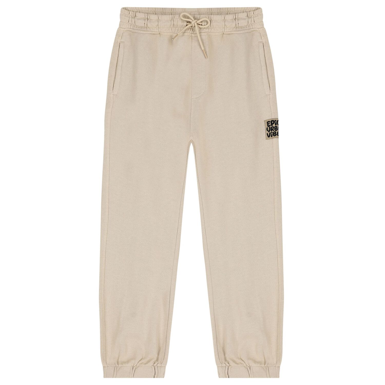 Boys Beige Embroidered Tracksuit, 1, hi-res