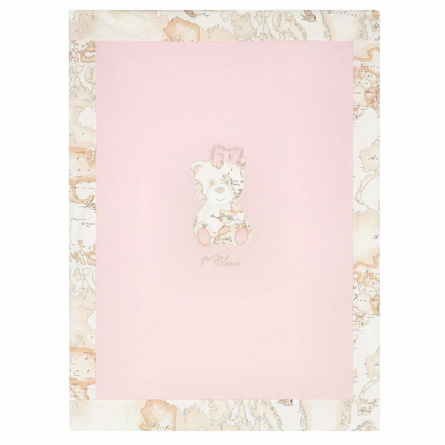 Baby Girls Pink & Beige Geo Map Blanket, 1, hi-res