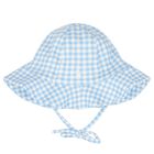 Baby Girls Blue Gingham Shorts & Hat Set, 1, hi-res