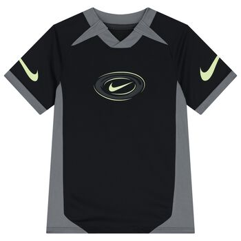 Boys Black & Grey Logo Dri-Fit T-Shirt