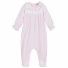 Baby Girls Pink & White Babygrow, 1, hi-res