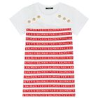 Girls White & Red Logo Dress, 2, hi-res