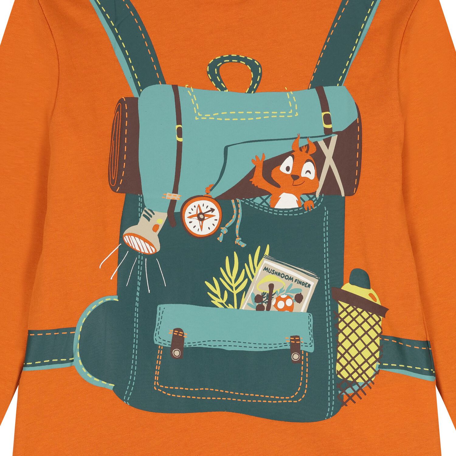 Boys Orange Bag Long Sleeve Top, 1, hi-res