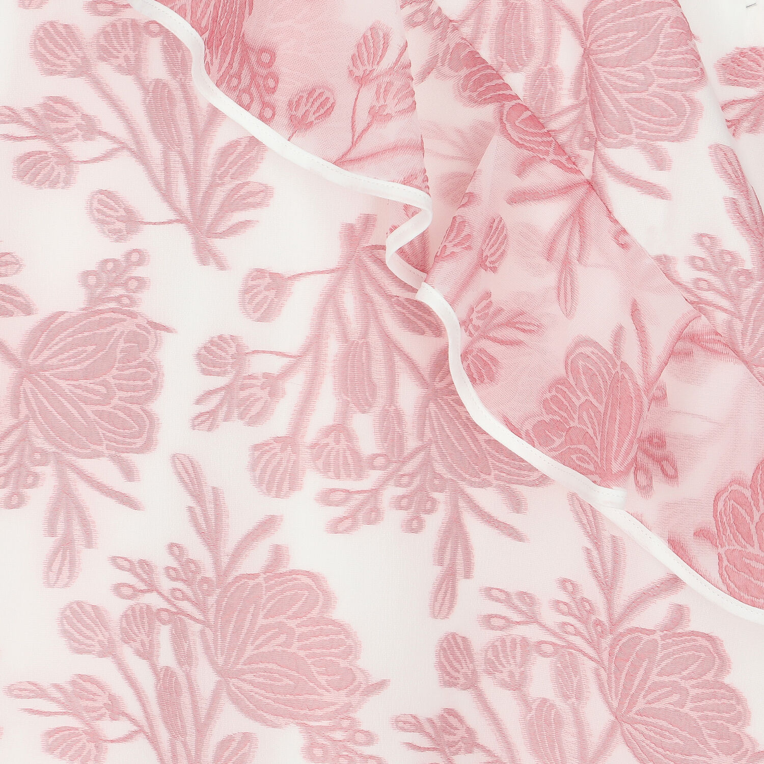 Girls Pink & White Floral Organza Dress, 1, hi-res