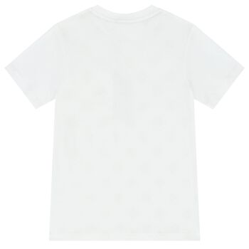 Boys White & Gold Logo T-Shirt