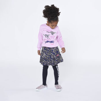 Girls Pink Cheetah Logo Sweatshirt