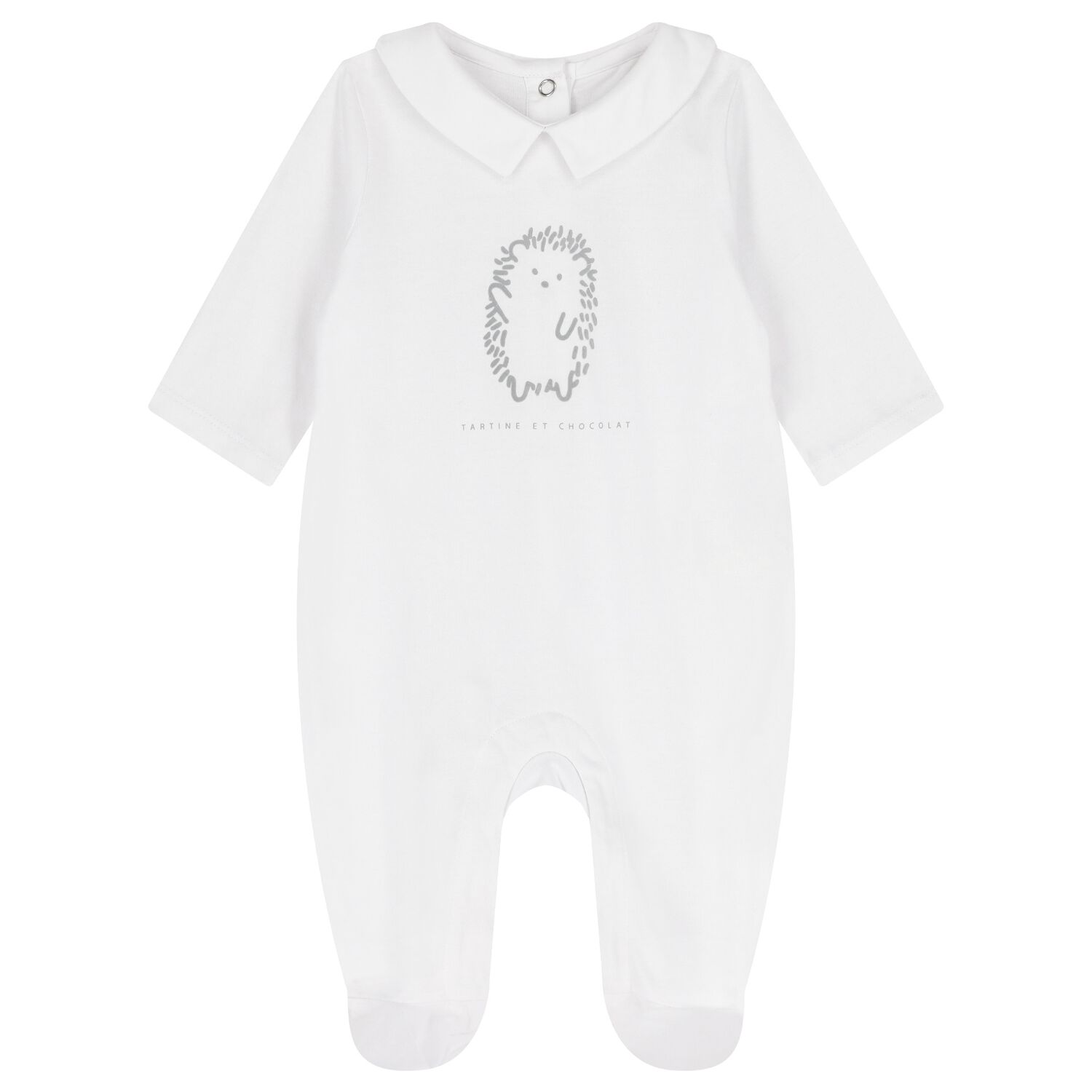 White Logo Hedgehog Babygrow, 1, hi-res