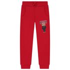 Boys Red Teddy Bear Joggers, 1, hi-res