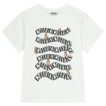 تيشيرت بشعار تيدى بير باللون الابيض 