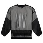 Girls Black & White Logo Top, 1, hi-res