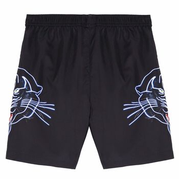 Boys Black Printed Swim Shorts