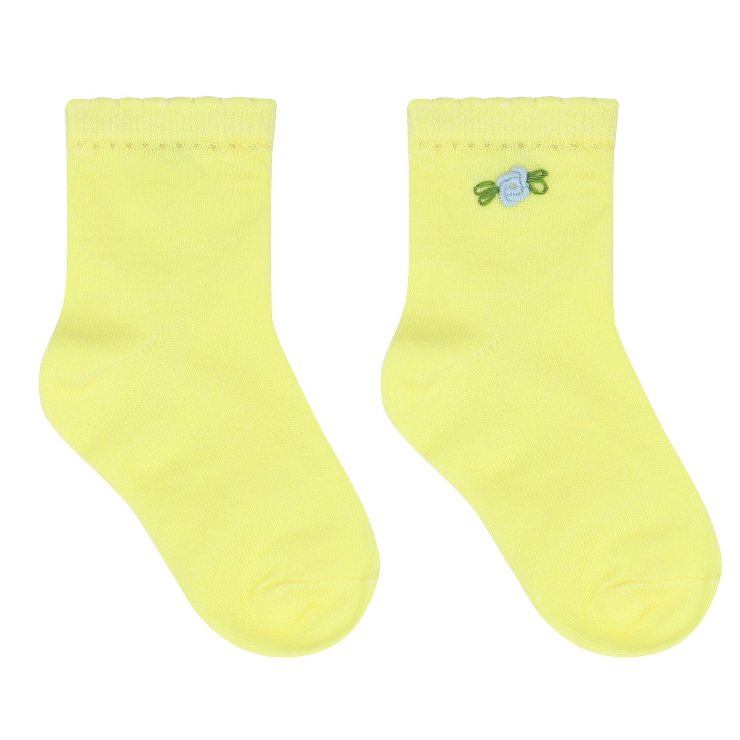 Girls White & Yellow Socks ( 2-Pack ), 1, hi-res image number null