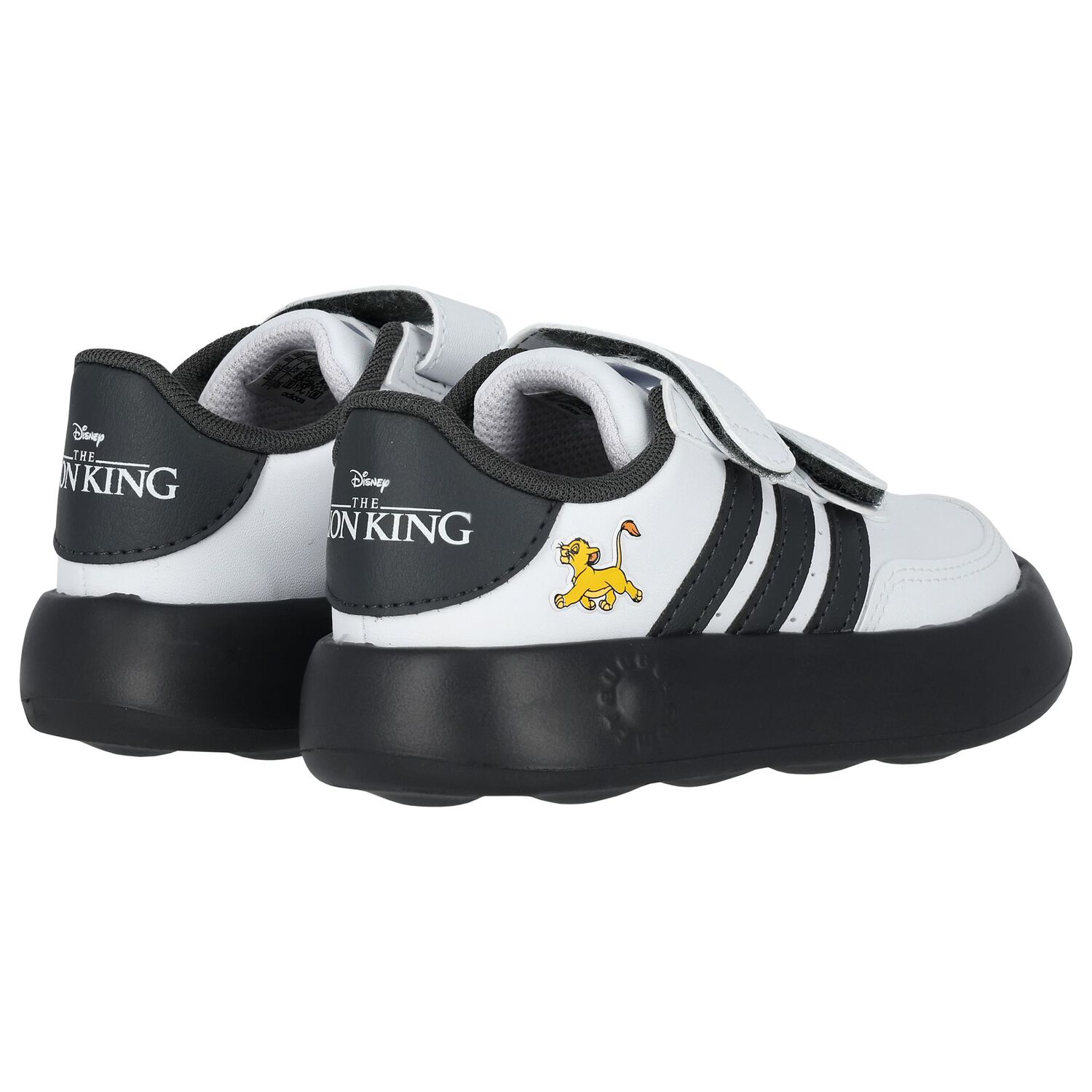 White & Black Logo Lion King Trainers, 1, hi-res