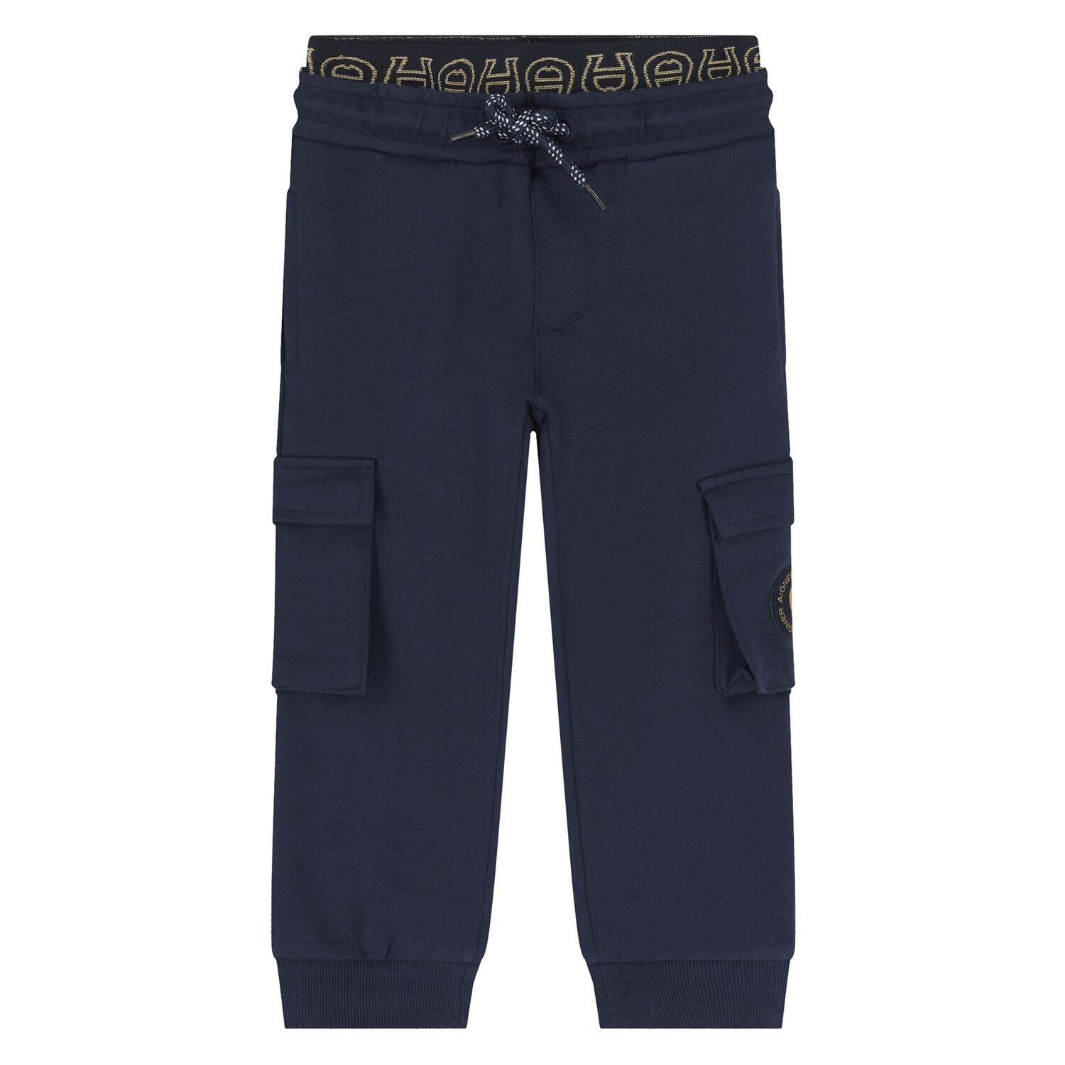Younger Boys Navy Blue Logo Joggers, 2, hi-res image number null