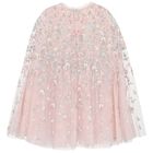 Girls Pink Floral & Tulle Cape Dress, 2, hi-res