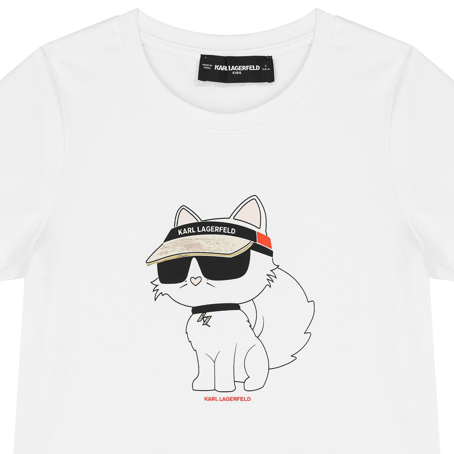 Girls White Choupette Logo T-Shirt, 2, hi-res image number null
