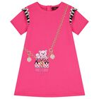 Girls Pink Logo Dress, 2, hi-res