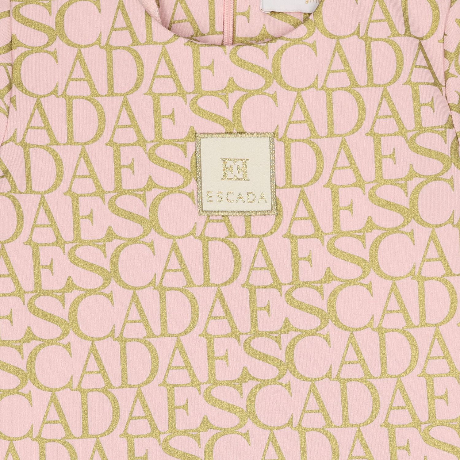 Younger Girls Pink & Gold Logo Dress, 2, hi-res