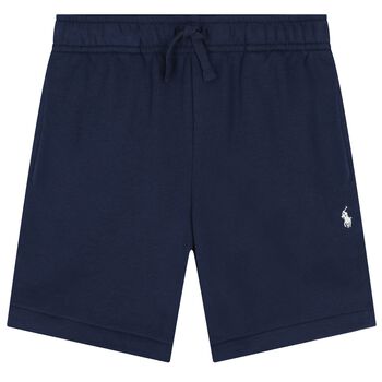 Boys Navy Blue Logo Shorts