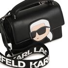Girls Black Ikonik Karl Handbag, 1, hi-res