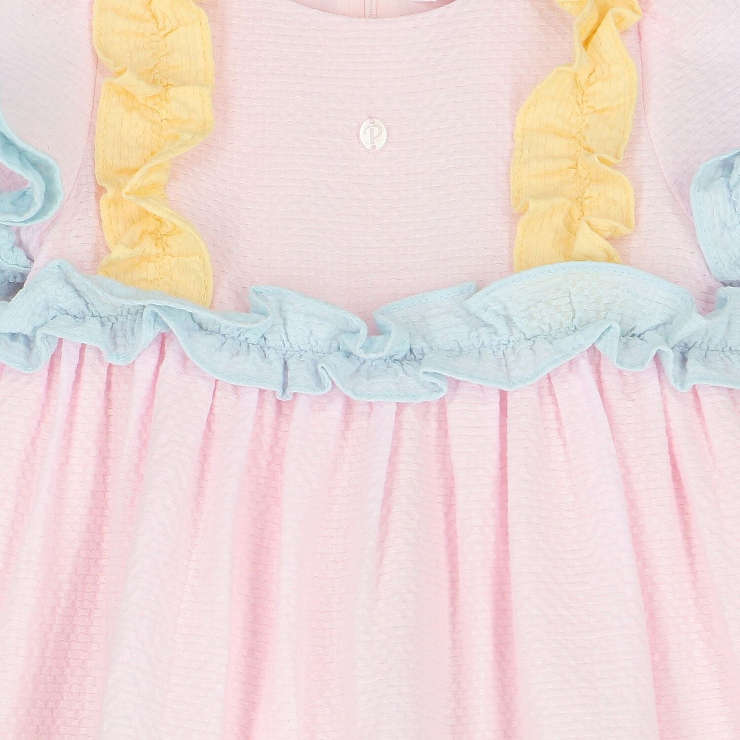 Younger Girls Seersucker Pink & Blue Dress, 1, hi-res