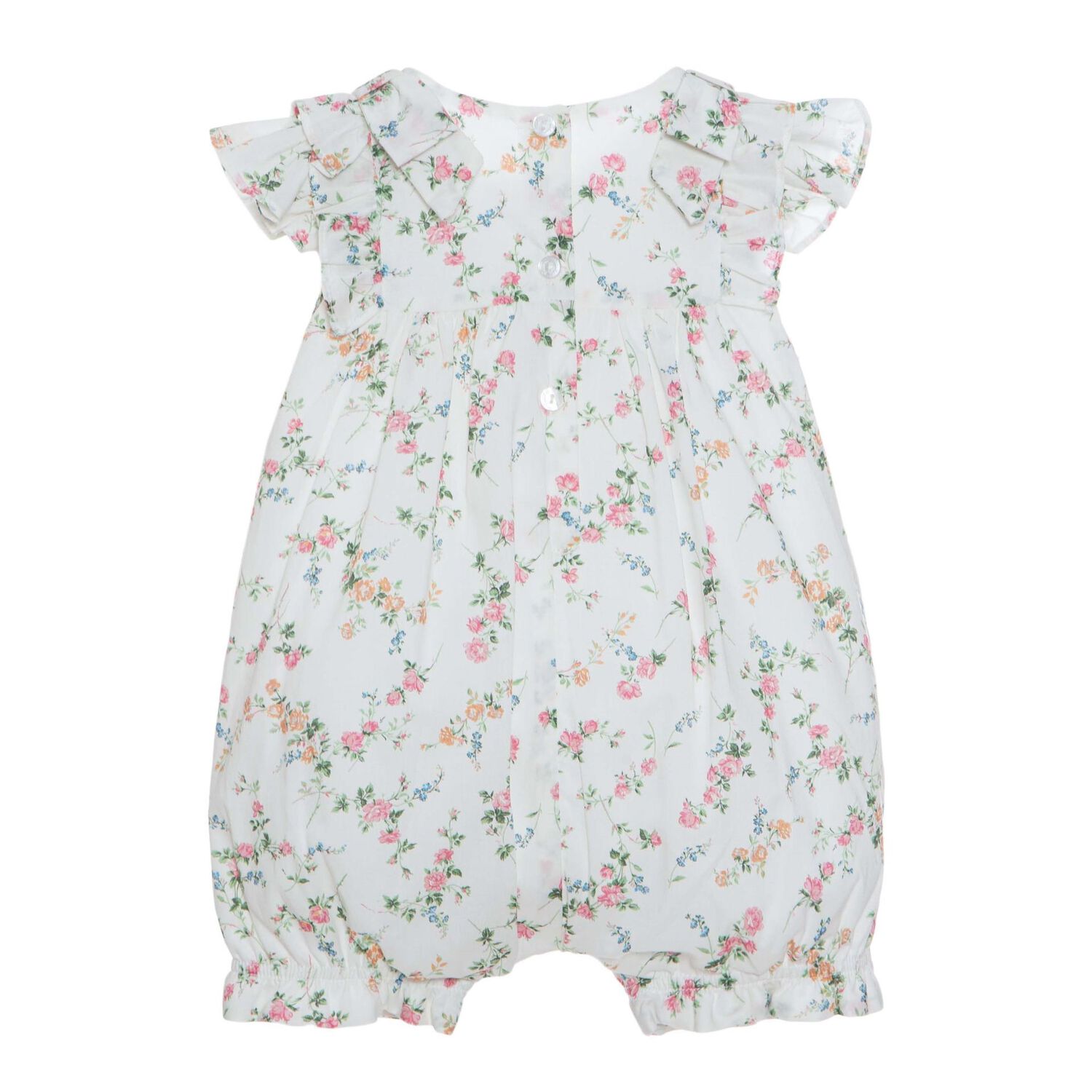 Baby Girls Ivory Liberty Print Floral Romper, 1, hi-res image number null