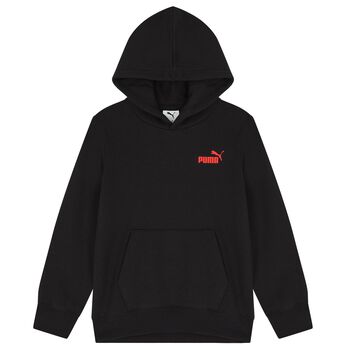 Boys Black Logo Hooded Top
